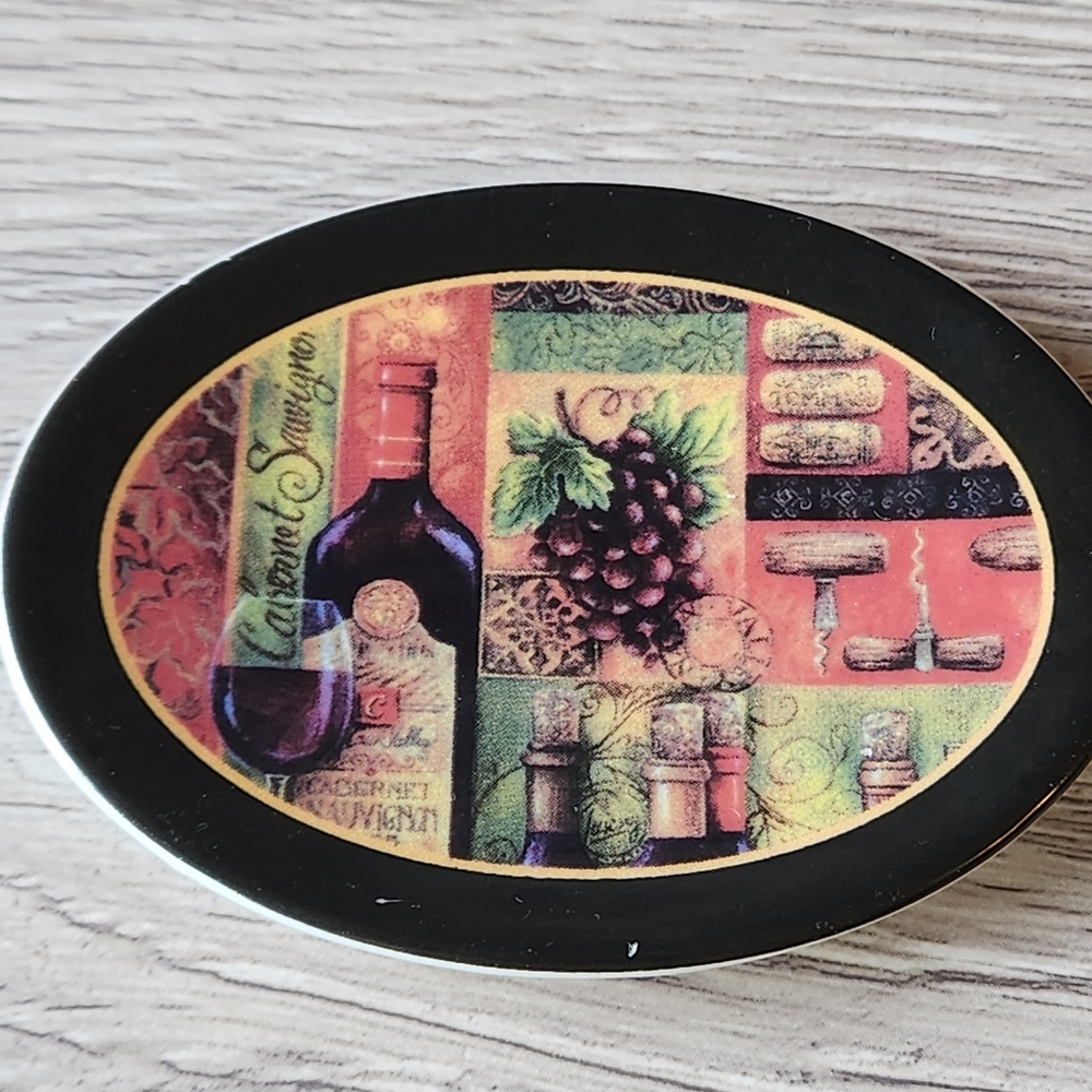 🔥 Carson Home Accents Wine Trinket Tray Magnet with Black Border